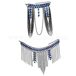 Королевский синий ромб акриловый сплав многослойный кисточка сексуальный костюм цепи для тела для бикини FS-WG04712-01