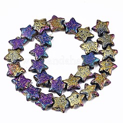 Радужные гальванические нити из натурального вулканического камня G-T131-37