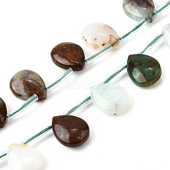 Натуральные хризопразные бисерные пряди G-Q183-B08-01