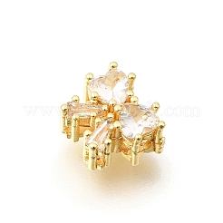 Micro en laiton bowknot ouvrent perles cubes de zircone&nbsp;KK-Z156-20G-04