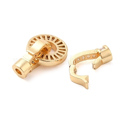 Латунные застежки из прозрачного стекла с паве&nbsp;KK-F860-28G