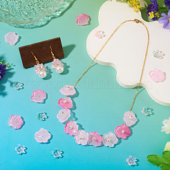 100шт 4 цвета прозрачные стеклянные бусины&nbsp;DGLA-TA0001-45