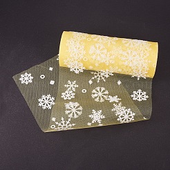 Сетчатые ленты со снежинками в стиле деко OCOR-P010-G04