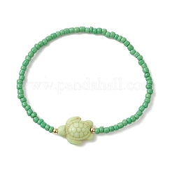 8 Stück 8-farbiges Stretch-Armband aus Glasperlen und synthetischen Türkisperlen für Damen&nbsp;BJEW-MZ00332