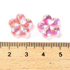 透明アクリルビーズ  プラム  ABカラーメッキ  淡いバイオレットレッド  13.5x14.5x4.5mm  穴：1.8mm  約1111個/500g&nbsp;PACR-H004-01J
