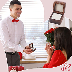 Деревянные коробки для хранения колец на 2 слот&nbsp;CON-WH0089-110A