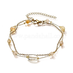 Bracciali a maglie multifilo in acciaio inossidabile 304&nbsp;BJEW-Z083-01G-01