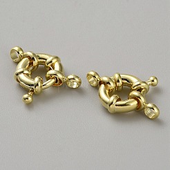 真鍮のスプリングリングの留め金  リング  14KGP本金メッキ  21x15x4.5mm  穴：2.5mm&nbsp;KK-WH20010-003A-G