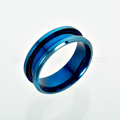 201 configuraciones de anillo de dedo ranurado de acero inoxidable&nbsp;MAK-WH0007-16L-E