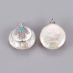 Pendentifs de perles d'eau douce de culture naturelle&nbsp;PEAR-F008-41G