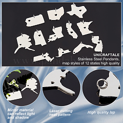 12 шт. 12 подвески из нержавеющей стали 201 STAS-UN0001-03