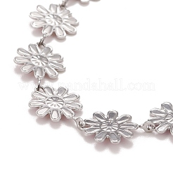 Gänseblümchen-Gliederkette aus Emaille&nbsp;NJEW-P220-01P-06