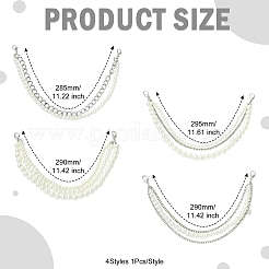 4 шт. 4 стиля цепочек из цинкового сплава и АБС-пластика с жемчугом&nbsp;FIND-CJ0004-48