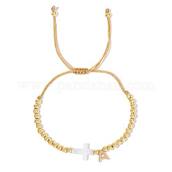 Braccialetti di perline intrecciate con perline rotonde in ottone&nbsp;VB3830-1