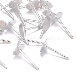 925スターリングシルバー製スタッドピアスパーツ  スタンプ925個付きイヤリングポスト  銀  11.5mm  トレイ：6mm  ピン：0.8mm&nbsp;X-STER-K167-045E-S