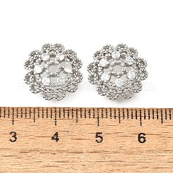 Колпачки для бусин из прозрачного кубического циркония с микропаве из латуни&nbsp;KK-V008-33P