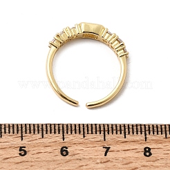 Manschettenringe aus Messing mit Zirkonia für Damen&nbsp;RJEW-B160-07A-G
