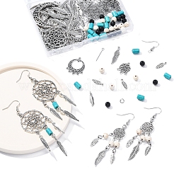 Наборы для изготовления сережек из плетеной сетки/паутины своими руками DIY-FS0008-65