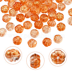 100 шт. прозрачные стеклянные бусины с осенней тематикой GLAA-SP0001-53