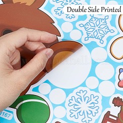 9 feuilles 9 styles d'autocollants statiques en pvc sur le thème de Noël&nbsp;STIC-WH0004-07