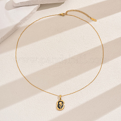 Ожерелья с подвеской в виде цветка из нержавеющей стали с эмалью для женщин на каждый день VT0532