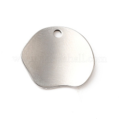変色しない304ステンレススチールペンダント  ナゲット  ステンレス鋼色  15x17x2.5mm  穴：1.8mm&nbsp;STAS-I694-37P
