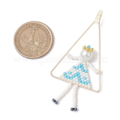 Подвески ручной работы из стеклянного бисера девочка играет на качелях большие PALLOY-MZ00695-01