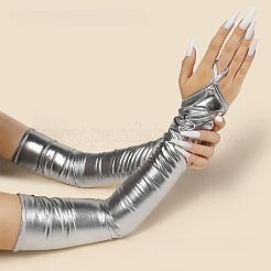 Glänzende lange fingerlose Polyesterhandschuhe für Damen&nbsp;AJEW-CL0003-03A