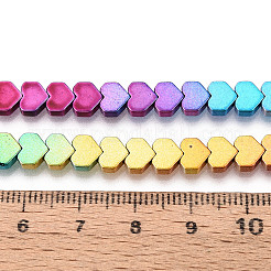 Цвет радуги гальванический немагнитный синтетический гематит бусины нити&nbsp;G-L489-E01