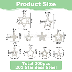 200 шт. 10 стиля подвески из нержавеющей стали 201&nbsp;STAS-HS0001-46