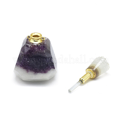 Colgantes de botella de perfume abribles de jade natural facetado&nbsp;G-E556-11H