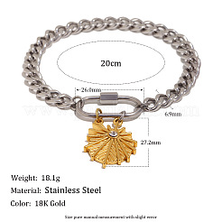 Zweifarbige Armbänder mit Muschelanhängern aus Edelstahl 304 für Damen&nbsp;WG49D03-01