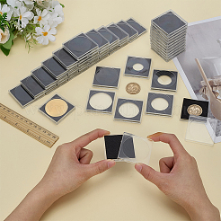 Квадратный прозрачный пластиковый контейнер для хранения монет CON-WH0113-06