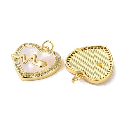 Подвески из латуни с микро-паве ко Дню святого Валентина KK-B083-41F-G