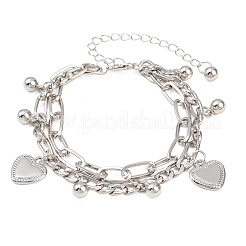 Браслеты из железа с цепочкой «фигаро» и «скрепка»&nbsp;BJEW-A156-01P