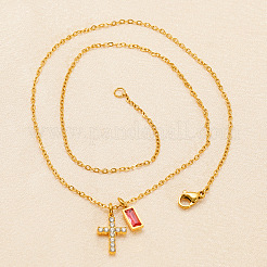 Collares con colgante de cruz y rectángulo&nbsp;WG51992-03