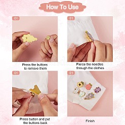 6шт 6 стильные эмалевые булавки в виде цветка&nbsp;JEWB-SZ0001-61