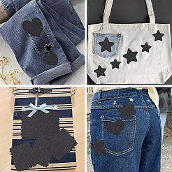 4 Stück Jeansstoff-Aufnäher zum Aufbügeln oder Aufnähen&nbsp;SENE-TA0001-03