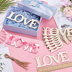 10 Stück DIY Muttertag unfertige Holzanhänger mit dem Wort „Liebe“&nbsp;DIY-SP0006-79