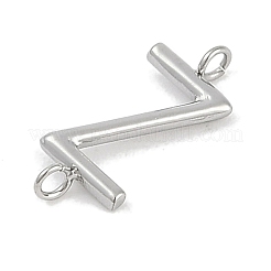 304ステンレススチールレターコネクタチャーム  ステンレス鋼色  文字Z  12x5x2mm  穴：1.2mm&nbsp;STAS-M108-01P-26