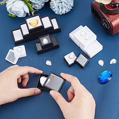 30 шт. 6 стиля квадратных коробок для хранения россыпью алмазов из АБС-пластика и акрила&nbsp;CON-WR0001-09