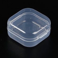 ヒンジ付き蓋付きプラスチックビーズ容器  正方形  透明  3.5x3.5x1.8cm  インナーサイズ：3.1 3.1 CMX CM&nbsp;LS-CON-Z007-03A