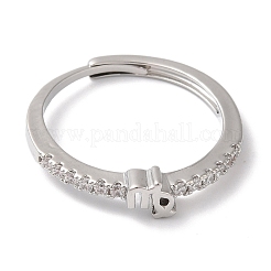 Anillos ajustables con constelación de circonita cúbica transparente de latón chapado en estante para mujer&nbsp;RJEW-S407-08P-01