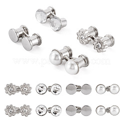 8 Stück 4 Stile Legierung Strass verstellbare Jeansknopfstifte&nbsp;AJEW-TA0003-31