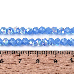 Fili di perline rondelle in vetro opaco placcato color ab&nbsp;EGLA-T029-4mm-09J