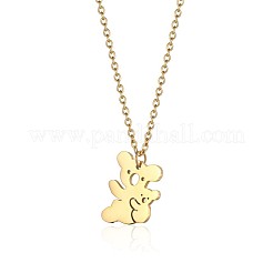 女性用304ステンレスペンダントネックレス  ゴールドカラー  コアラ  17.72インチ（45cm）&nbsp;FS-WGD2842-05