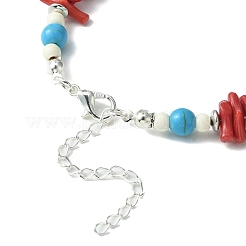 Braccialetti da donna con perline sintetiche di corallo&nbsp;BJEW-TA00374