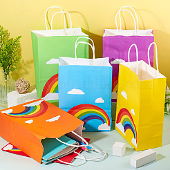 12 borsa portaoggetti in carta stampata con arcobaleno in 6 colori&nbsp;ABAG-TA0002-05A