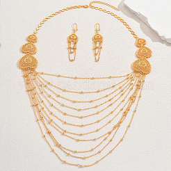 Набор из многослойного ожерелья и серег в форме сердца из сплава для женского банкета&nbsp;FY9686