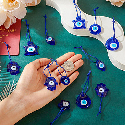 16 pendentif décoratif en verre fait main en forme de mauvais œil&nbsp;HJEW-TA0001-17
